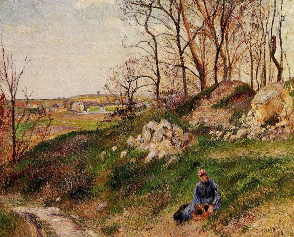 The Chou Quarries, Pontoise - Camille Pissarro Paintings